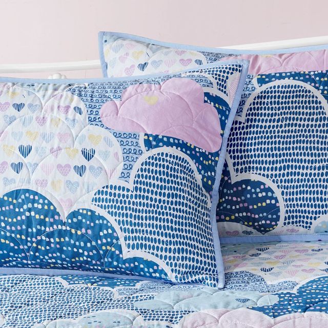 Olliix by Urban Habitat Kids Cloud 6 Piece Cotton Reversible Blue Daybed Set-2