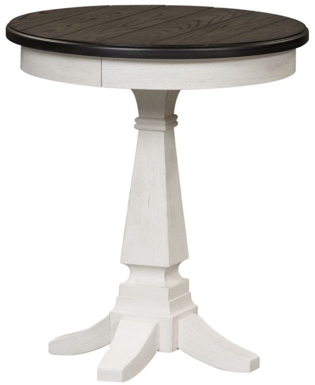 Liberty Furniture Allyson Park Charcoal/Wirebrushed White Chairside Table-2