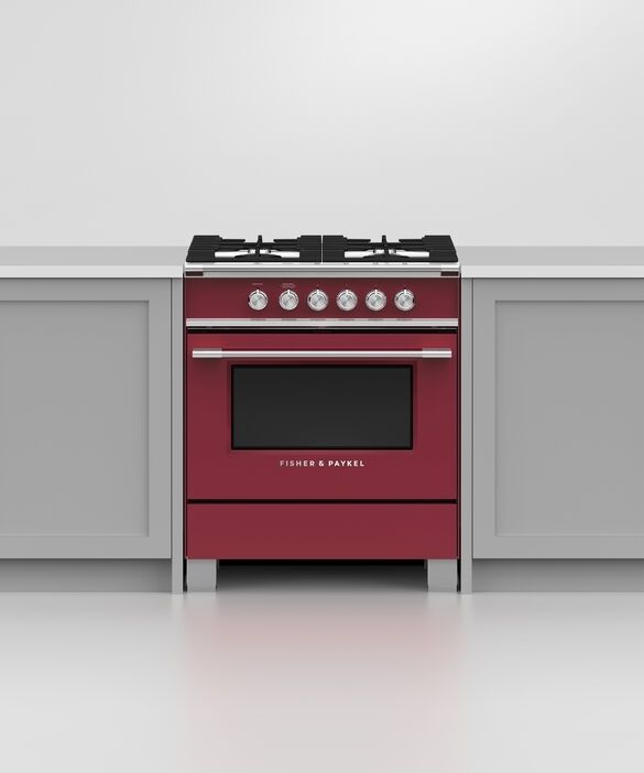 Fisher & Paykel 30" Red Freestanding Natural Gas Range