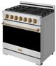 Thor Kitchen Gordon Ramsay Collection 36" Stainless Steel Pro Style Liquid Propane Range with Precision Knob Control and Bronze Trim-3
