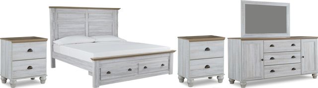 Signature Design by Ashley® Haven Bay 5-Piece Two-Tone King Panel Storage Bed Set-0