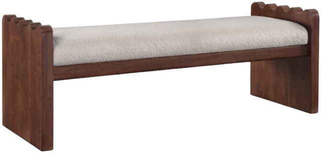 Meridian Furniture Sonia Beige/Walnut Bench-0