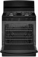 Amana® 30" Black Freestanding Gas Range with Easy Clean Glass Door-1