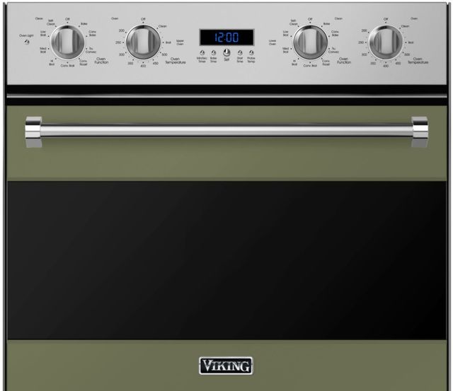 Viking® 3 Series 30" Cypress Green Double Electric Wall Oven-2