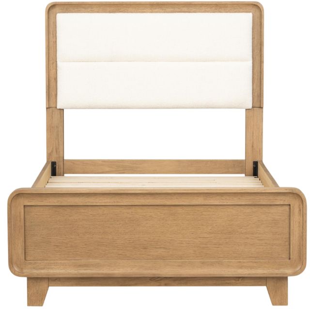 Legacy Kids Teen Theo Desert Oak/White Twin Youth Upholstered Panel Bed-1