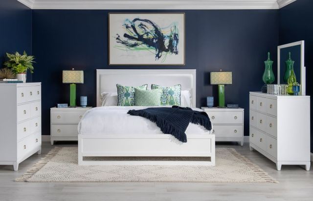 Legacy Classic Summerland White California King Upholstered Panel Bed-1