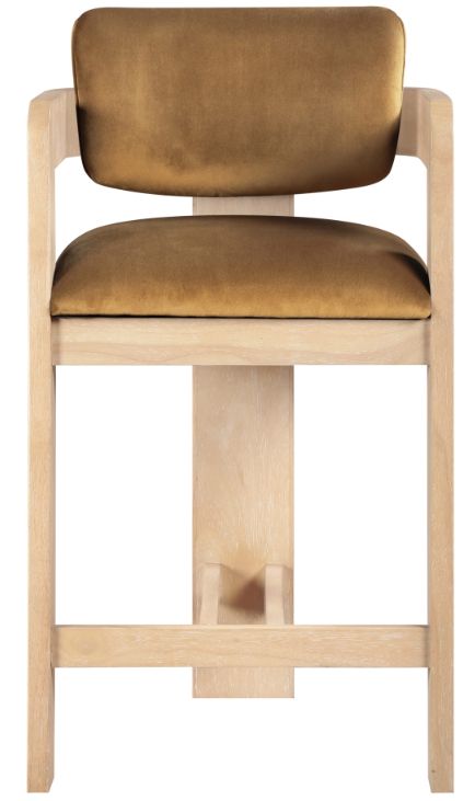Meridian Furniture Sacha Saddle/Natural Upholstered Counter Stool-1
