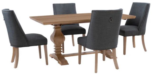 Powell® Banks 5-Piece Gray/Rustic Honey Dining Table Set-0