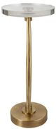 Uttermost® Waveney Crystal Top Drink Table with Antique Brass Base-4
