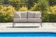 Signature Design by Ashley® Ocean Beach Beige/Gray Fabric/Wooden Outdoor Loveseat-1