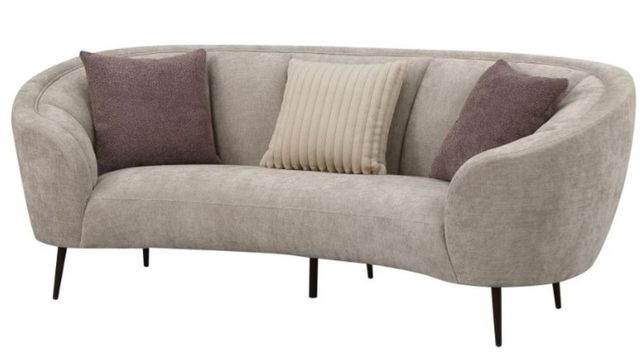 Coaster® Ellorie Beige Upholstered Channel Back Curved Sofa-1