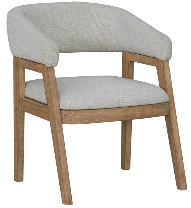 Parker House® Escape Glazed Natural Oak/Mirage Mist Barrel Back Dining Arm Chair-0