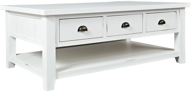 Jofran Inc. Artisan's Craft Distressed Weathered White Coffee Table-0