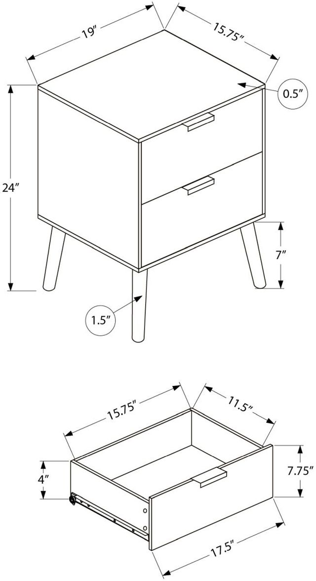 Monarch Specialties Inc. Grey End Table -1