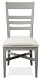 Riverside Furniture Osborne Gray/Gray Skies Upholstered Ladderback Dining Side Chair-1