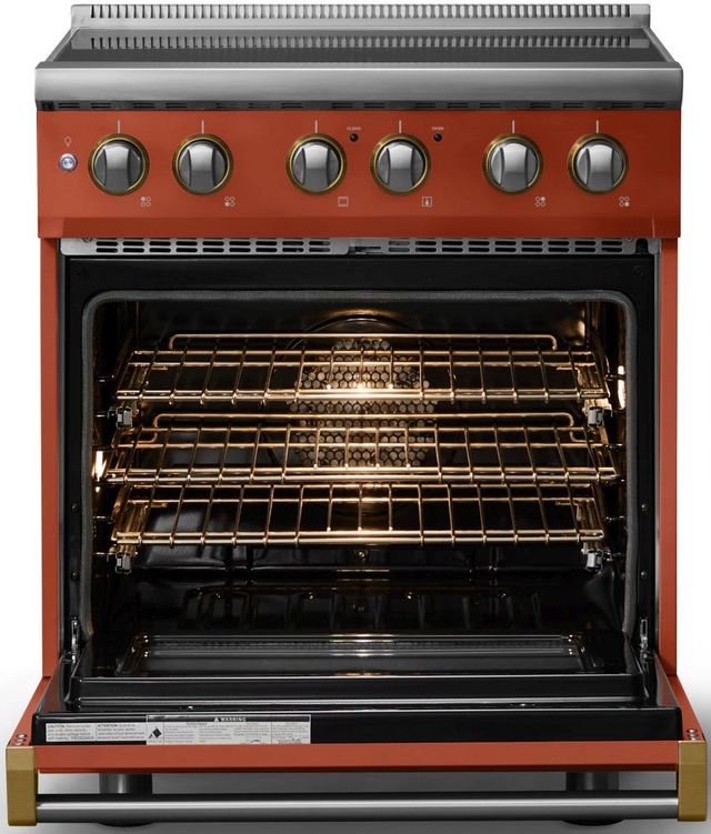 Viking® 5 Series 30" Spiced Cider Pro Style Induction Range with Brushed Brass Trim-1