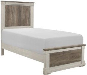 Mazin Furniture Arcadia White/Weathered Gray Twin Bed-1