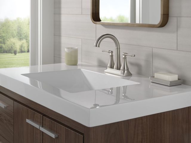 Delta Archdale™ Spotshield Brushed Nickel 2-Handle Centerset Bathroom Faucet with Drain-2