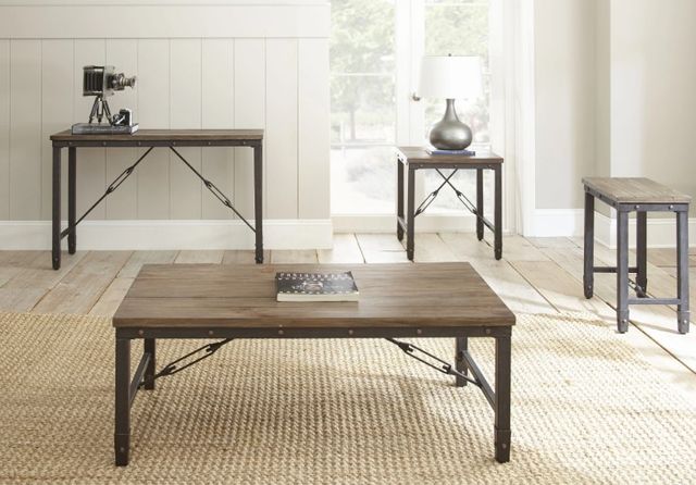 Steve Silver Co. Jersey Antiqued Tobacco Sofa Table with Brown Base-1