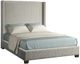Bernards Jennie Gray Pleated Upholstered Queen Panel Bed-0