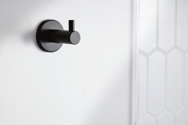 PEERLESS® Precept® Matte Black Robe Hook-1