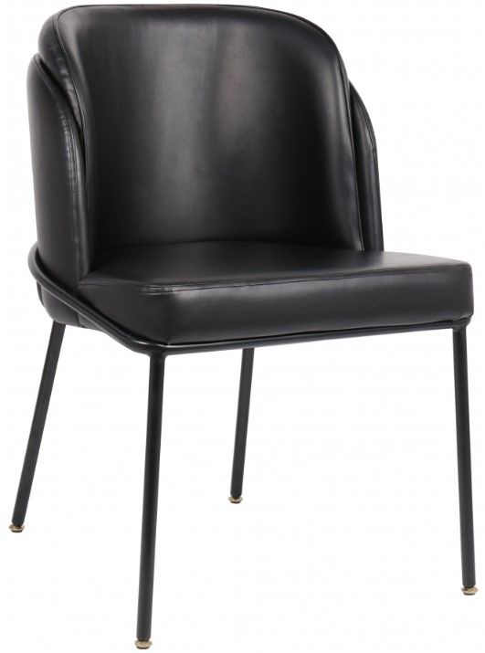 Meridian Furniture Jagger Black/Matte Black Vegan Leather Dining Side Chair-0