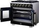 FORNO® Capriasca Series Alta Qualita 36" Black Pro Style Gas Range-5