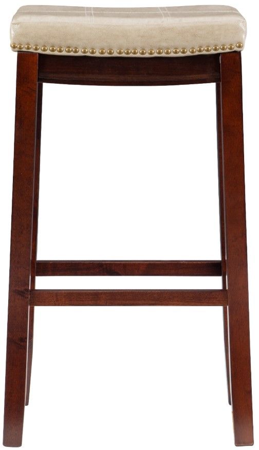 Linon Claridge Beige/Dark Brown Bar Stool-3