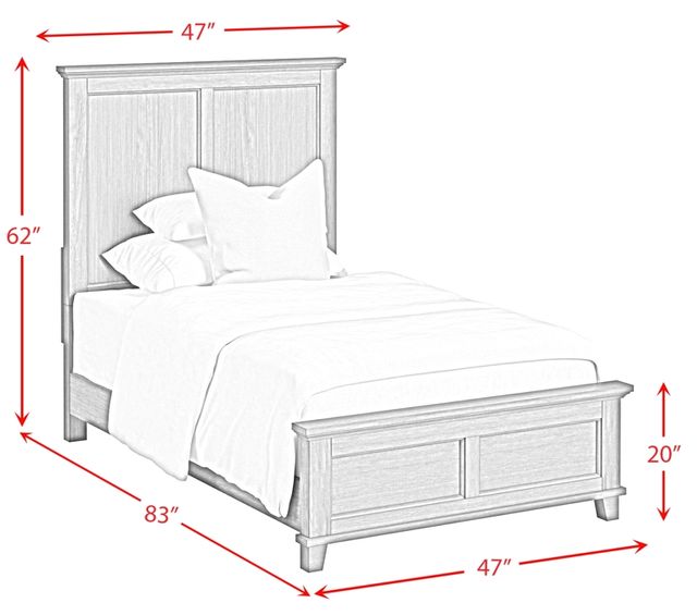 Elements International Canterbury Gray Twin Panel Bed-2