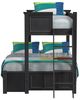 Elements International Hampton Kids Charcoal Youth Twin/Full Bunk Bed with Ladder-3