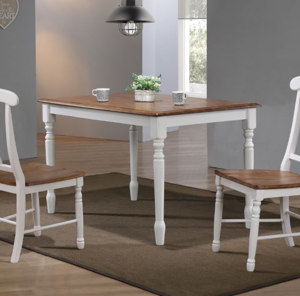 Winners Only® Pacifica Rustic Brown Top Dining Table with White Base-2