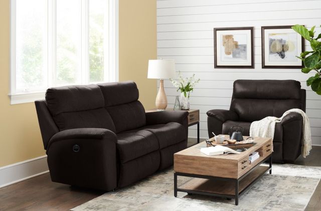 La-Z-Boy® Roman Chocolate Leather 2-Seat Manual Reclining Sofa-1