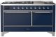 Ilve® Majestic III 60" Midnight Blue Pro Style Dual Fuel Liquid Propane Range with Solid Door and Chrome Trim-0