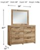 Signature Design by Ashley® Hyanna Tan Brown Dresser and Mirror Set-4