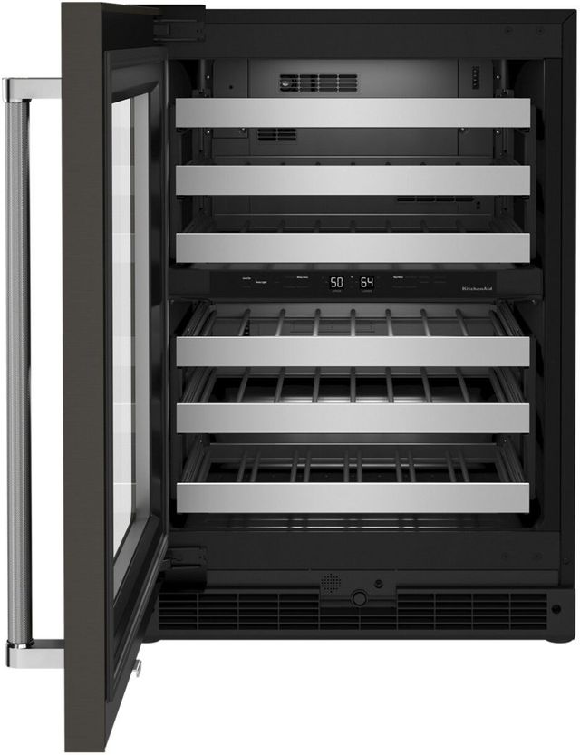 KitchenAid® 24" Black Stainless Steel Wine Cooler-4