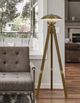 Cal® Lighting & Accessories Lakeland Antique Brass/Brown Floor Lamp-3