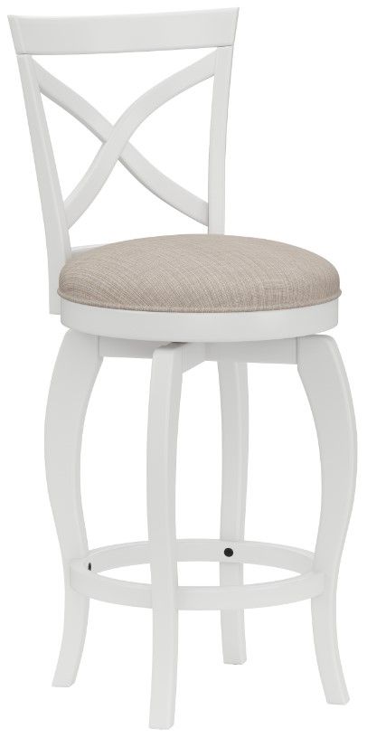 HH2 Home Ellendale White Swivel Counter Stool-0