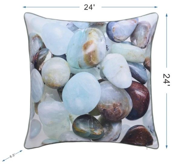 Stylecraft Norman Wyatt Home Gray Stone Designer Pillow-1
