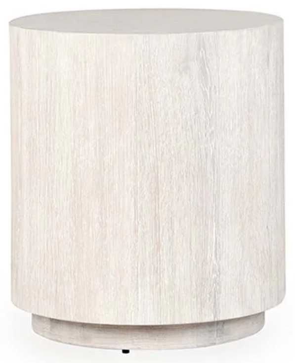 Classic Home Layne White Round End Table-0