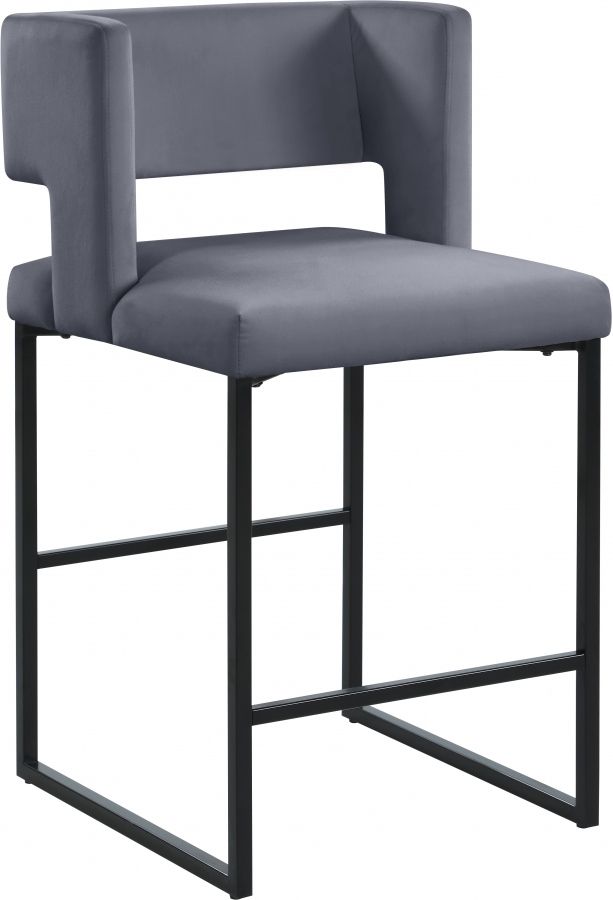 Meridian Furniture Caleb Grey Velvet Counter Stool-0