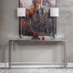 Uttermost® Hayley Glass Top Console Table with Antiqued Silver Frame-1