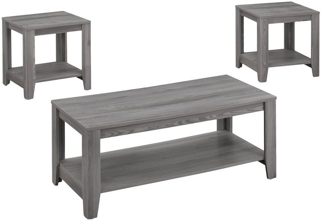 Monarch Specialties Inc. 3 Piece Grey Table Set-1