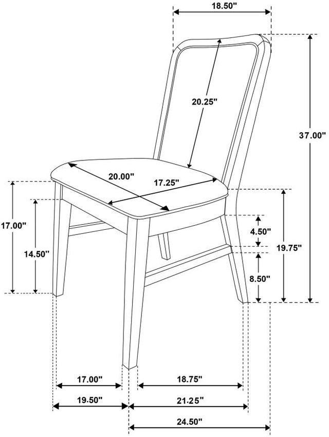 Coaster® Croyden Weathered Natural Dining Side Chair-4