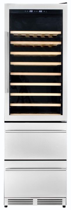 Kucht Professional 24" Stainless Steel Built-In or Freestanding Column Wine Cooler-0