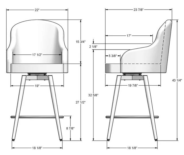 Amisco Customizable Weston Swivel Counter Stool-1