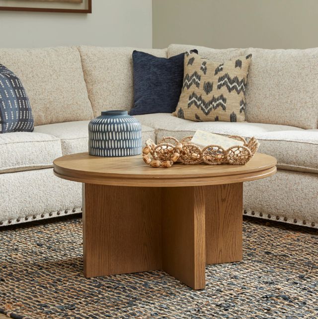 Flexsteel® Waterfall Light Oak Round Coffee Table-2