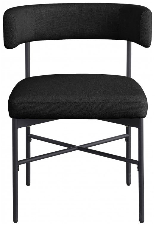 Meridian Furniture Rivage Black/Matte Black Upholstered Dining Side Chair-1