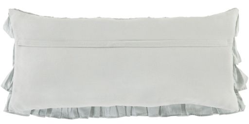 Surya Ruffle Ice Blue 32"x14" Toss Pillow with Polyester Insert-1