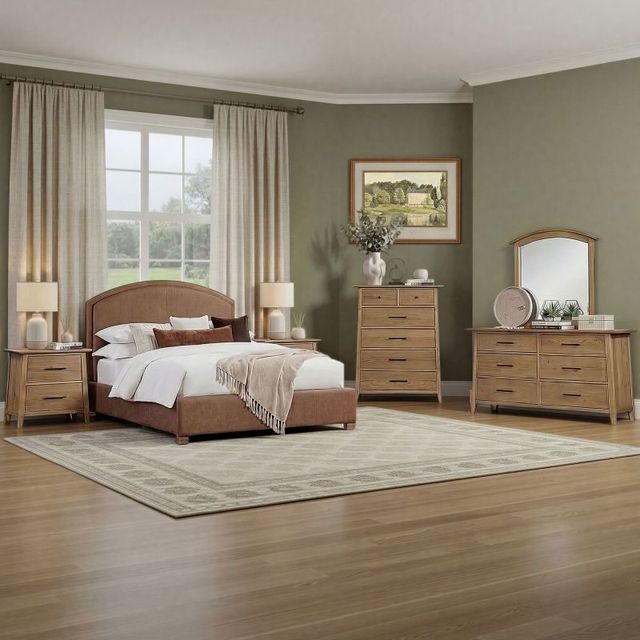 Intercon Jackson Brown Queen Upholstered Panel Bed-1