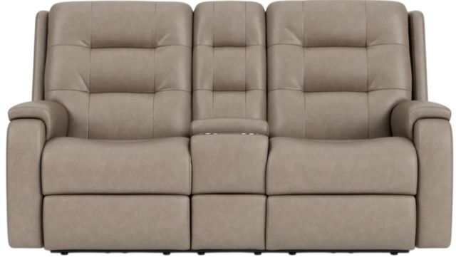 Flexsteel® Customizable Arlo Leather Manual Reclining Loveseat with Console-3